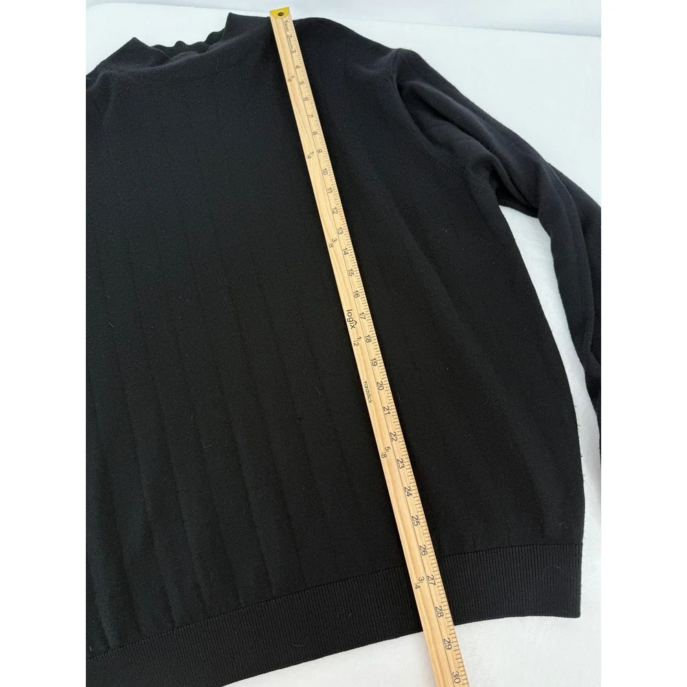 Ben Hogan Sweater Mens XL‎ Black 100% Merino Wool Mock Neck Long Sleeve Knit